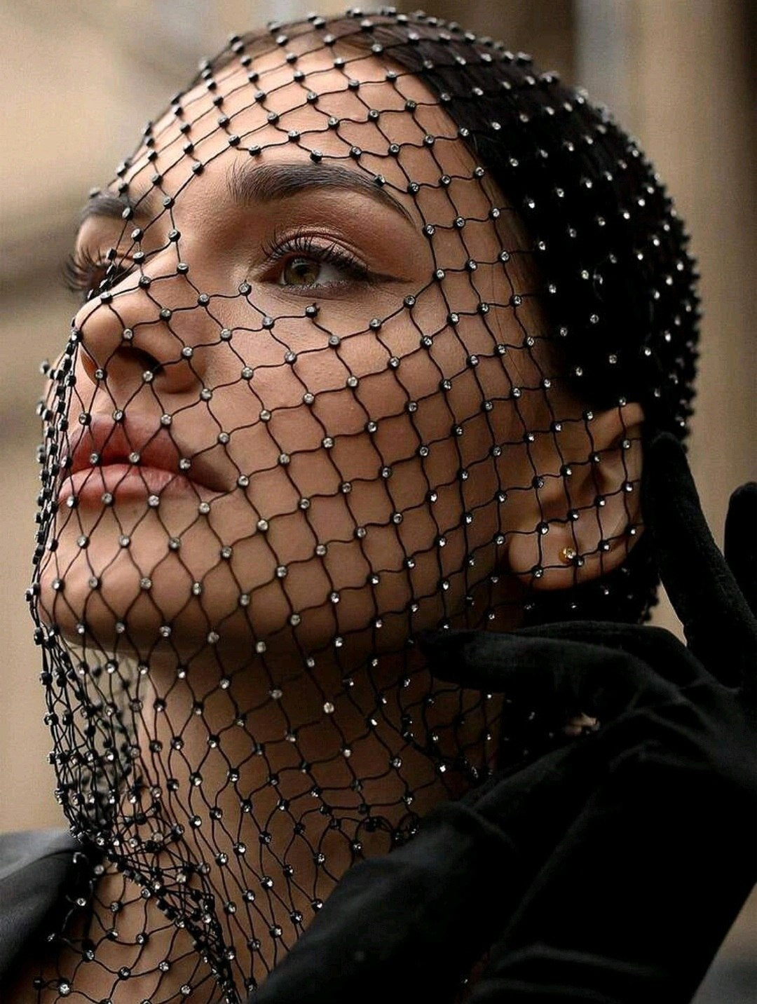 Full fishnet face masque