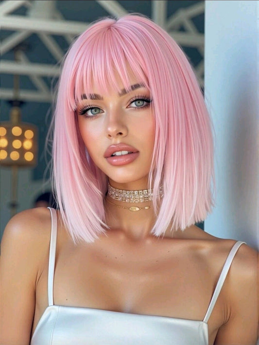Sexy pink cosplay wig