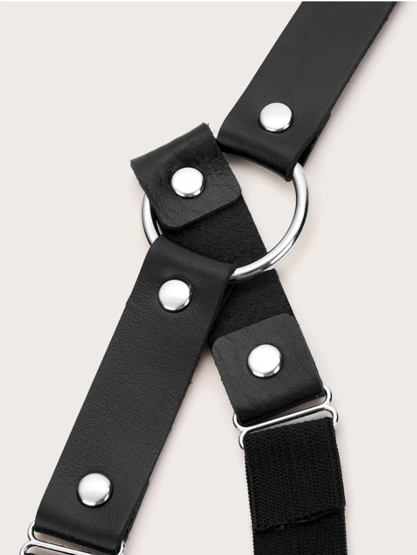2pieces jarretelle cuir