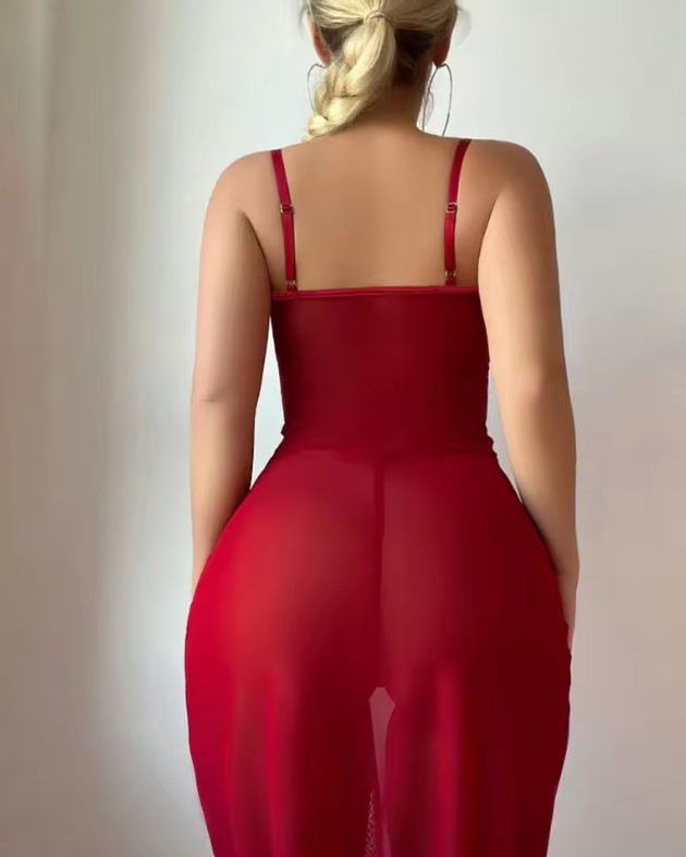 Red wine sexy dress