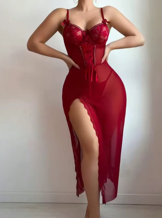 Red wine sexy dress