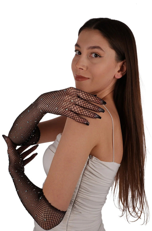 Gloves élastique pailleté